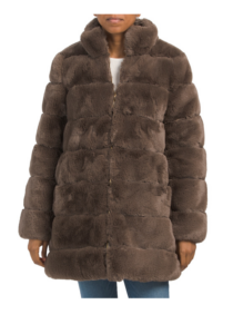 Image of sale on Reversible Faux Fur Stand Collar Coat