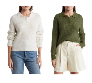 Image of sale on Long Sleeve Polo Sweater