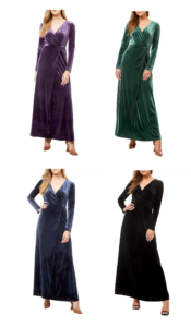 Image of sale on Long Sleeve Velvet Maxi Dress (great for a Robe)