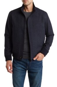 Image of sale on Cuba St Plaid Wool Blend Bomber Jacket