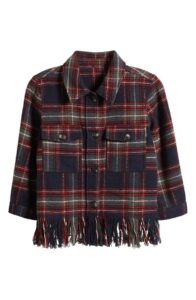 Image of sale on Kids’ Plaid Fringe Hem Shacket