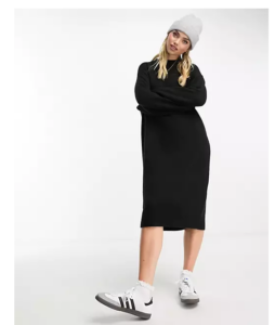 Image of sale on Long Sleeve Knitted Midi Dress in Black