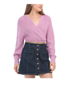 Image of sale on Cropped Wrap Sweater