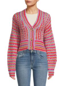 Image of sale on Striped Cropped Cardigan