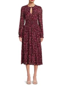 Image of sale on Paisley Blouson Midi Dress
