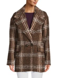 Image of sale on Calabria Plaid Bouclé Peacoat