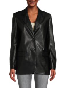 Image of sale on Faux Leather Single Breasted Jacket