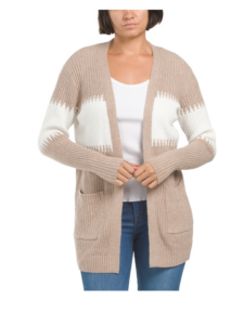 Image of sale on Color Block Open Cardigan