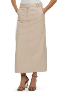 Image of sale on Faux Leather Midi Skirt