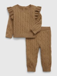 Image of sale on Baby Cashsoft Cable-knit Sweater Outfit Set