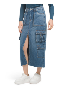 Image of sale on Maxi Denim Cargo Skirt