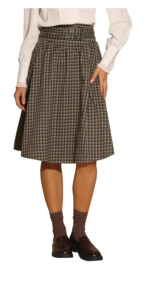 Image of sale on Plaid Tartan Skirts for Women’s Midi Belted Vintage Skirt