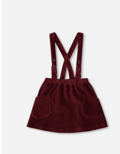 Image of sale on Girl Stretch Ribbed Velvet Skirt Burgundy – Toddler|child