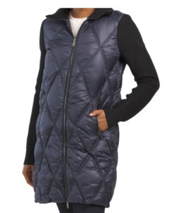 Image of sale on Knit Sleeve Diamond Quilted Puffer Coat