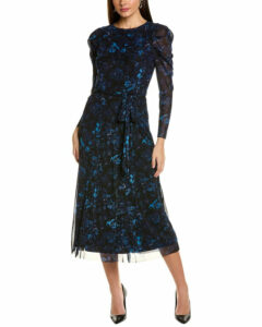Image of sale on Puff Sleeve Midi Dress