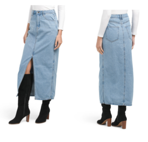 Image of sale on Denim Midi Skirt with Slit