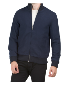 Image of sale on Wool Blend Full Zip Bomber Jacket
