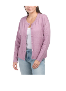 Image of sale on Pointelle Argyle Cardigan