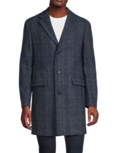 Image of sale on Plaid Wool Blend Coat