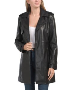 Image of sale on Faux Leather Open Front Jacket