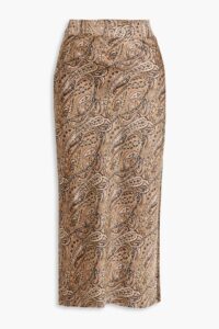 Image of sale on Maisy Paisley-print Satin Midi Skirt