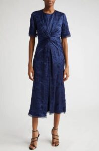 Image of sale on Floral Cloqué Midi Dress