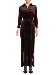Image of sale on Cameron Paisley Velvet Shirt Dress