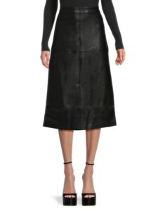 Image of sale on Faux Leather Midi Skirt