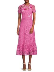 Image of sale on Floral Lace Midi Dress