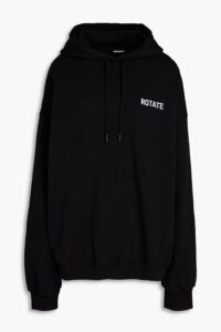 Image of sale on Embroidered Printed Cotton-fleece Hoodie