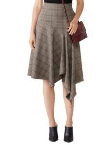 Image of sale on Plaid Asymmetric Midi Skirt