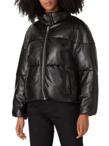 Image of sale on Faux Leather Puffer Jacket