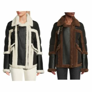 Image of sale on Garnier Shearling Trim Biker Jacket