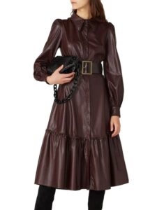 Image of sale on Larisa Faux Leather Midi Dress