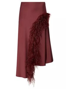 Image of sale on Satin & Ostrich Feather Midi-skirt ($75 Gift Card with Purchase!)