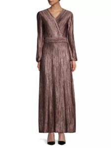 Image of sale on Jacquard Surplice Maxi Dress