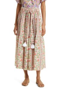Image of sale on Franoise Floral Stripe Cotton Skirt