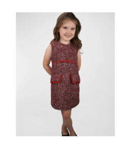 Image of sale on Girl’s Multicolor Textured Tweed Dress, Size 2-6