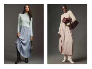 Image of sale on Long-sleeve Eyelash Twofer Sweater Dress