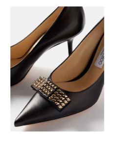 Image of sale on Love 85 Studded-bow Leather Pumps