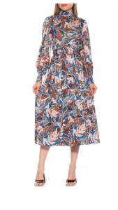 Image of sale on Safiya Long Sleeve Belted Fit & Flare Dress