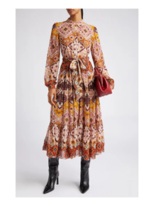 Image of sale on Lolan Print Long Sleeve Maxi Shirtdress