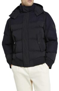 Image of sale on Ventry Puffer Bomber Jacket with Removable Hood