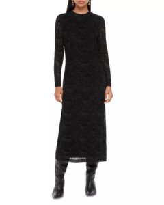 Image of sale on Optical Wiggle Mesh Midi Dress