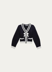 Image of sale on Girl’s Knitted Bow Detail Cardigan, Size 3t-12