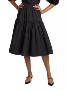 Image of sale on Mainline Tiered Faille Midi-skirt