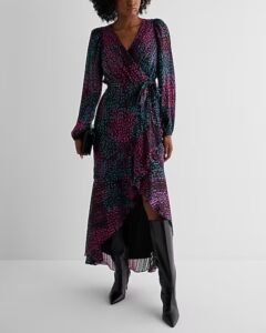 Image of sale on Printed Ruffle Hi-lo Maxi Dress
