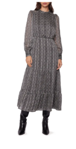 Image of sale on Mira Geo Print Long Sleeve Dress