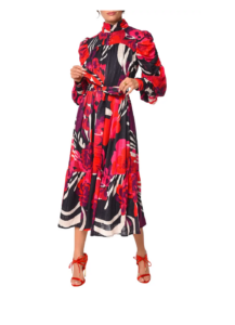 Image of sale on Adele Floral Print Long Sleeve Midi Dress
