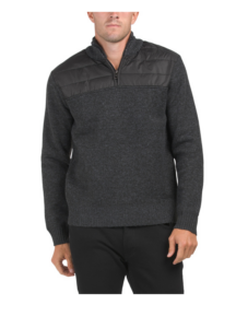Image of sale on Mixed Media Polar Fleece Quarter Zip Jacket